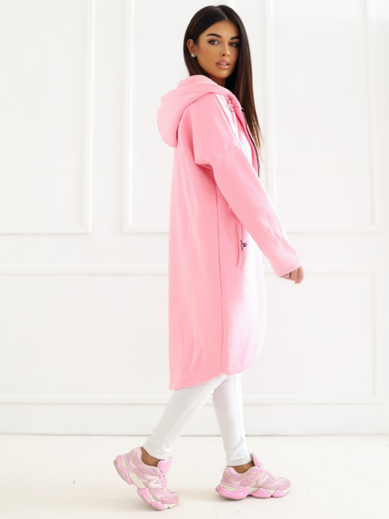 Helle rosa lange Kapuzenpullover RUE PARIS