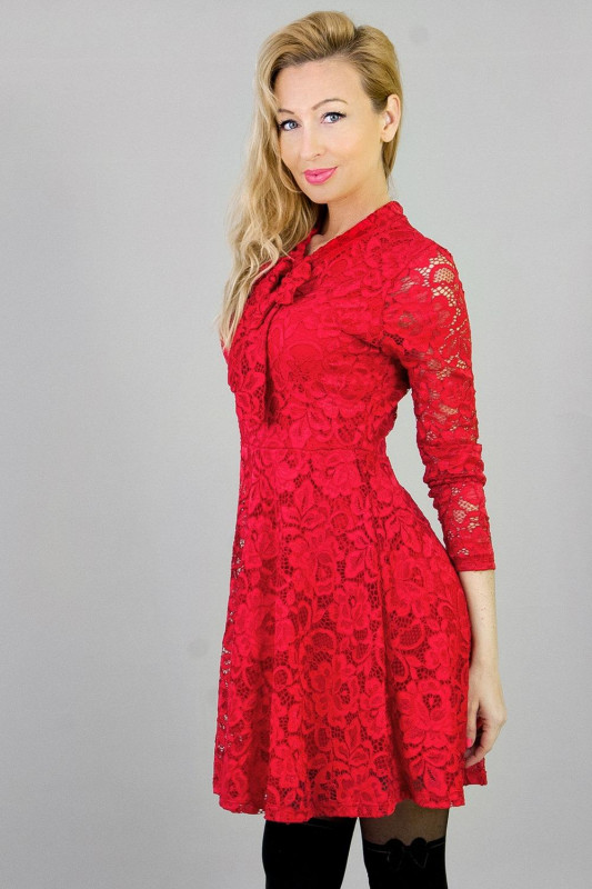Spitzenkleid rot