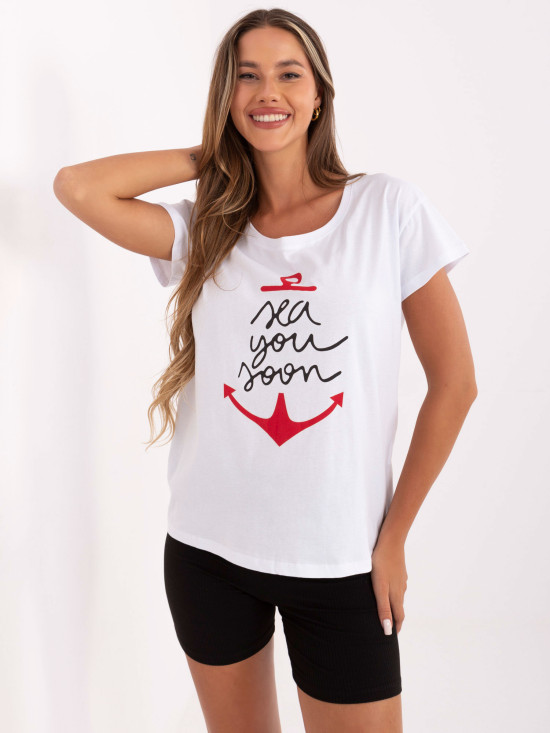 Weißes T-Shirt mit Aufdruck