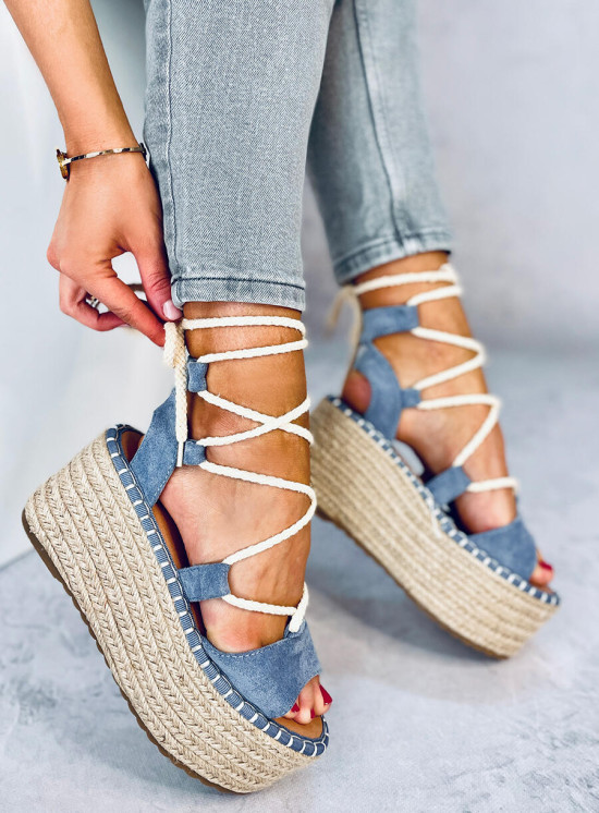 Plateau-Espadrilles Hellblau