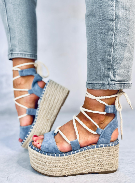 Plateau-Espadrilles Hellblau