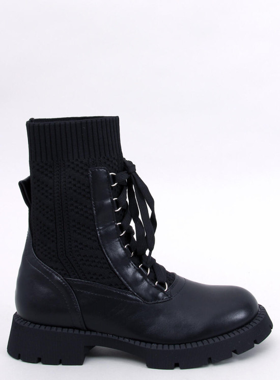 Stiefeletten mit Stoffobermaterial Schwarz