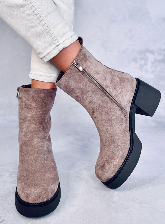 Stiefeletten mit stabilem Absatz Braun