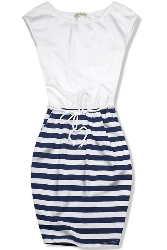 Marine Kleid weiß/blau