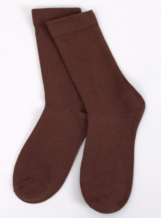Hohe Damensocken Schokoladenbraun