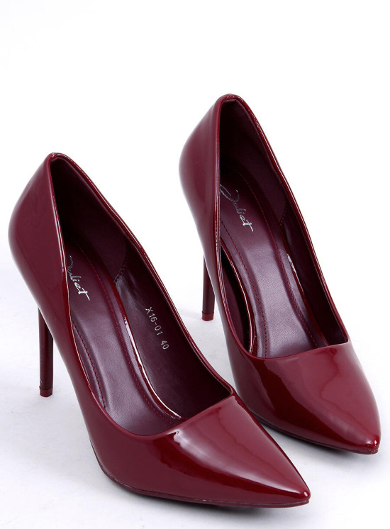 Glänzende Damenpumps Weinrot