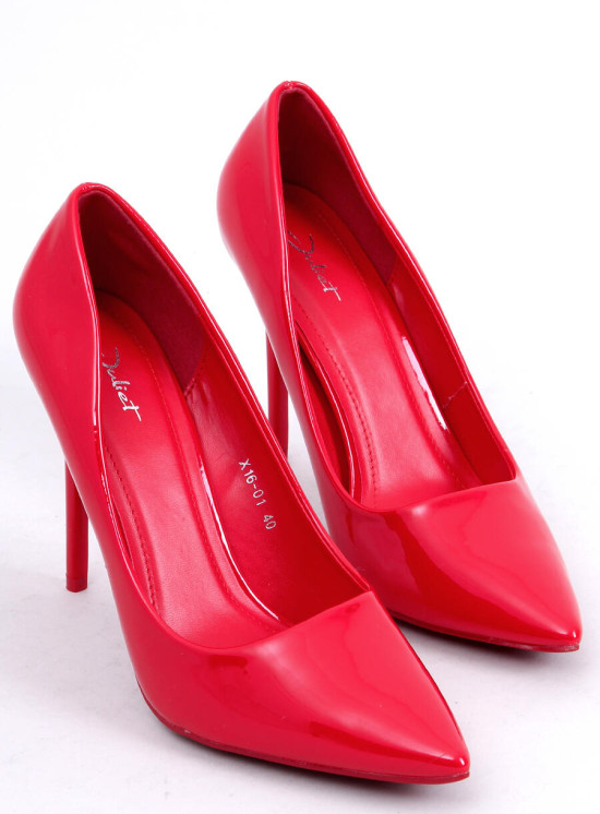 Glänzende Damenpumps Rot
