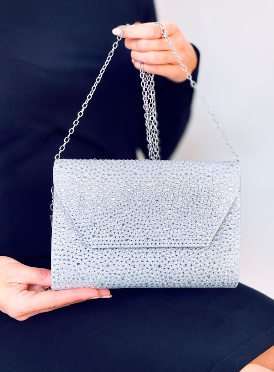 Glänzende Handtasche Silver