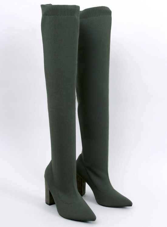 Damen-Sock-Boots Schwarz Grün