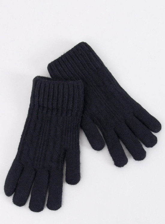 Winterhandschuhe mit Strickmuster Schwarz