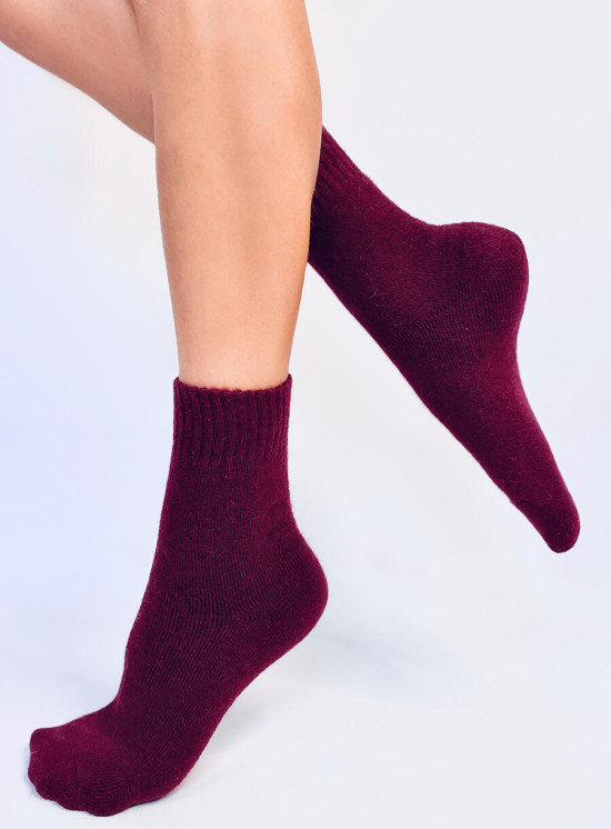 Winterwollsocken Weinrot