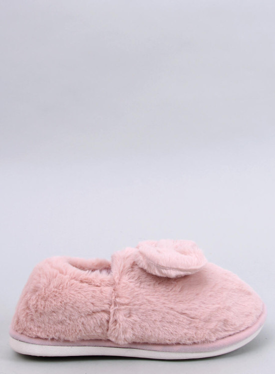 Kunstfell-Hausschuhe mit Schleife Rosa