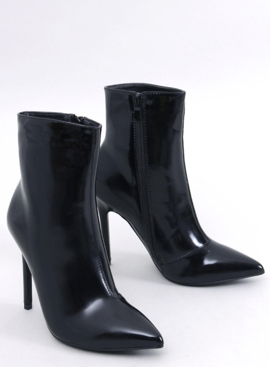 Elegante Stiefeletten aus Lackleder Schwarz