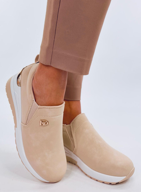 Sneakers mit Keilabsatz Beige