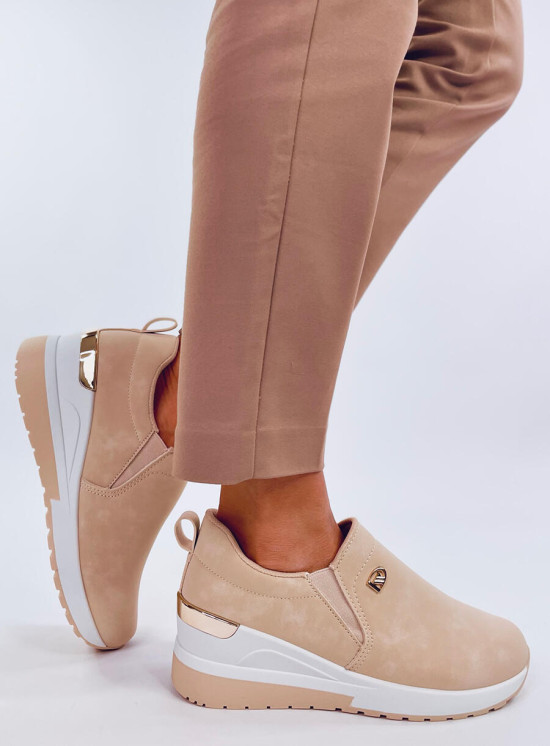 Sneakers mit Keilabsatz Beige