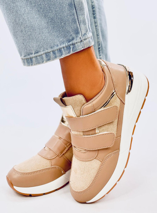 Sneaker mit Klettverschluss Beige