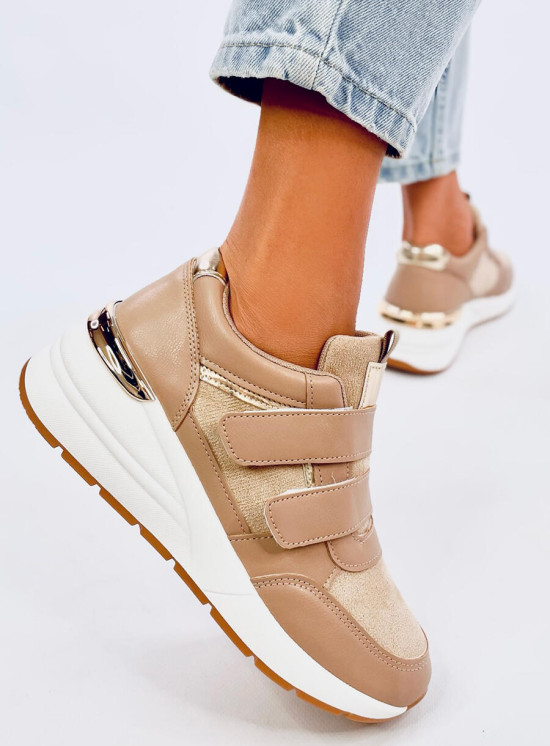 Sneaker mit Klettverschluss Beige