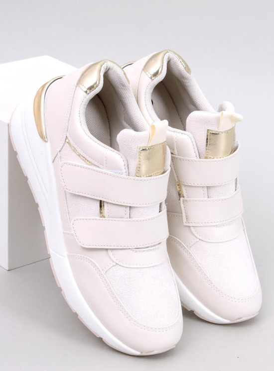 Sneaker mit Klettverschluss Ecru