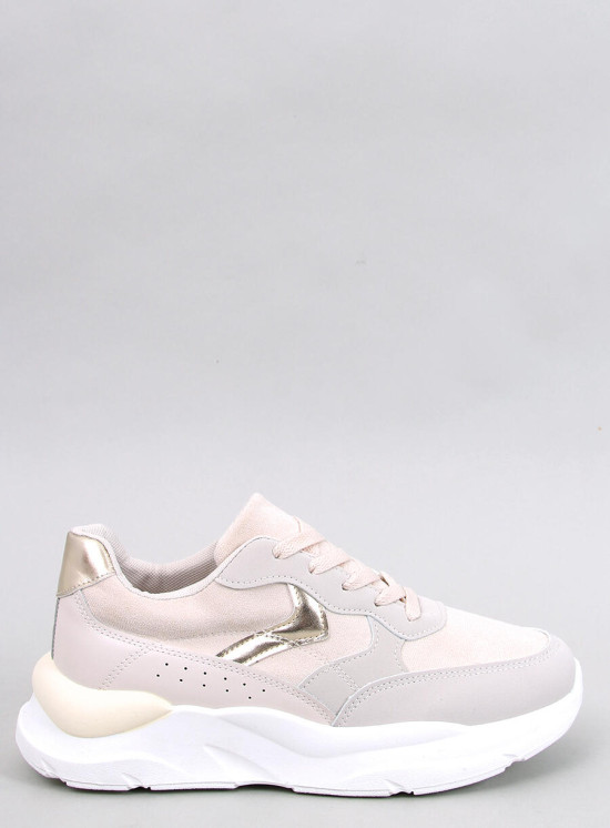 Plattform-Sneakers aus Öko-Leder/Wildleder Ecru