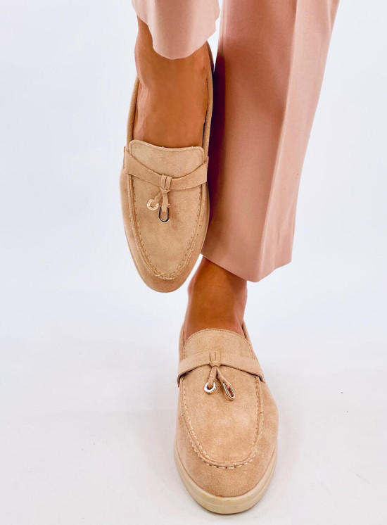 Weiche Wildledermokassins Beige