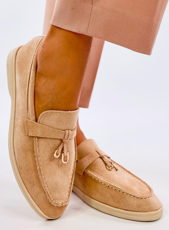 Weiche Wildledermokassins Beige