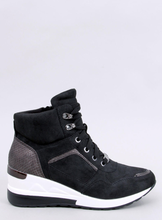 Damen-Sneaker mit Keilabsatz in Schwarz