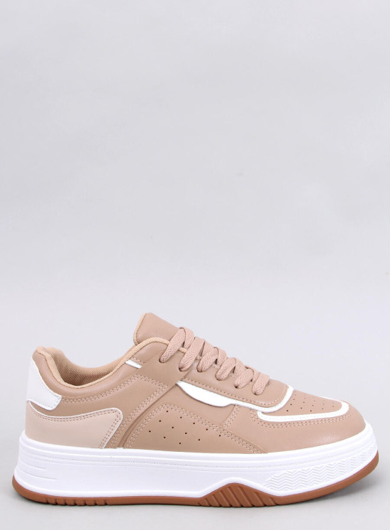 Sneaker auf Plateausohle aus Öko-Leder Camel