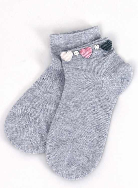 Socken mit Herzen Grau