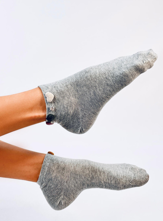 Socken mit Herzen Grau