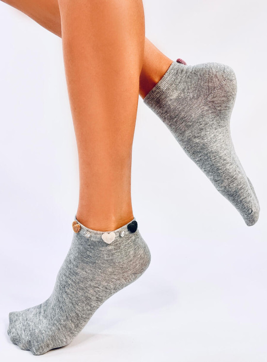 Socken mit Herzen Grau