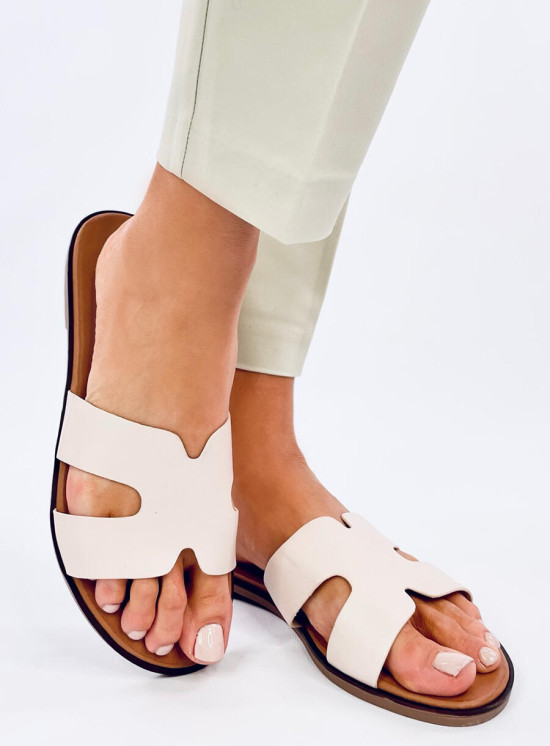 Damen Pantoletten Beige