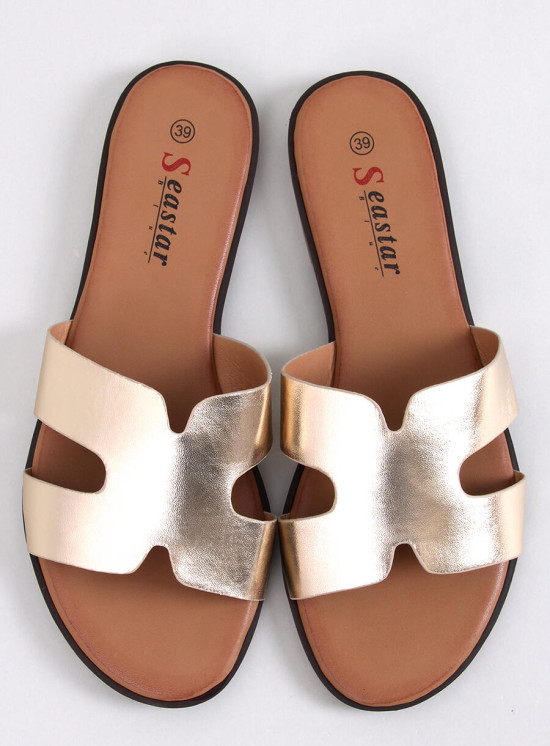 Damen Pantoletten Gold