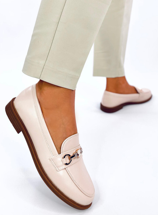 elegante Mokassins für Damen Beige