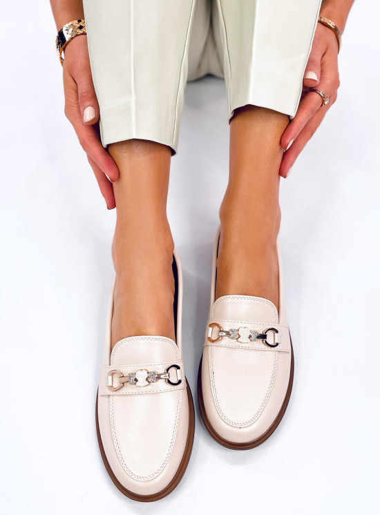 elegante Mokassins für Damen Beige