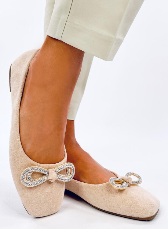 Ballerinas mit Schleife Beige