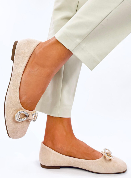 Ballerinas mit Schleife Beige