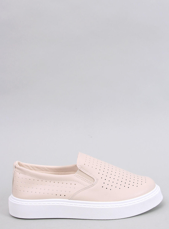 Perforierte Slip-On-Sneaker Beige