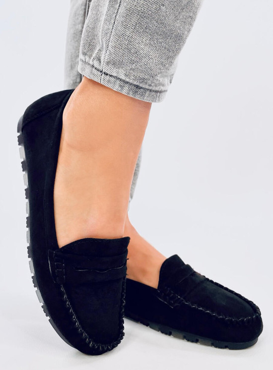 Wildleder, extra weiche Mokassins Schwarz