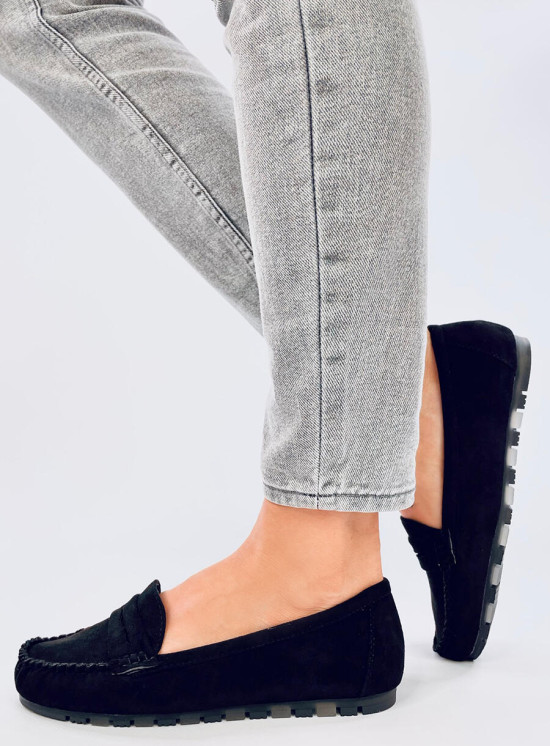 Wildleder, extra weiche Mokassins Schwarz