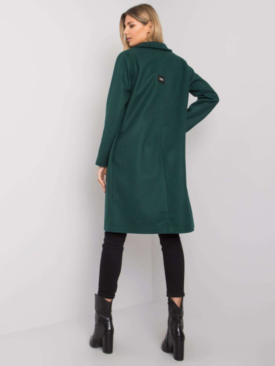 RUE PARIS Dunkelgrüner Damenmantel
