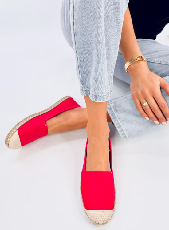 Stoff-Espadrilles Rot