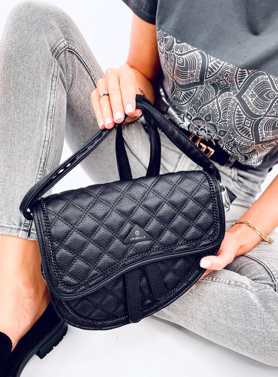 Handtasche im Steppdesign Schwarz
