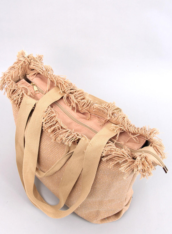 Strandtasche im Boho-Stil mit Quasten Beige