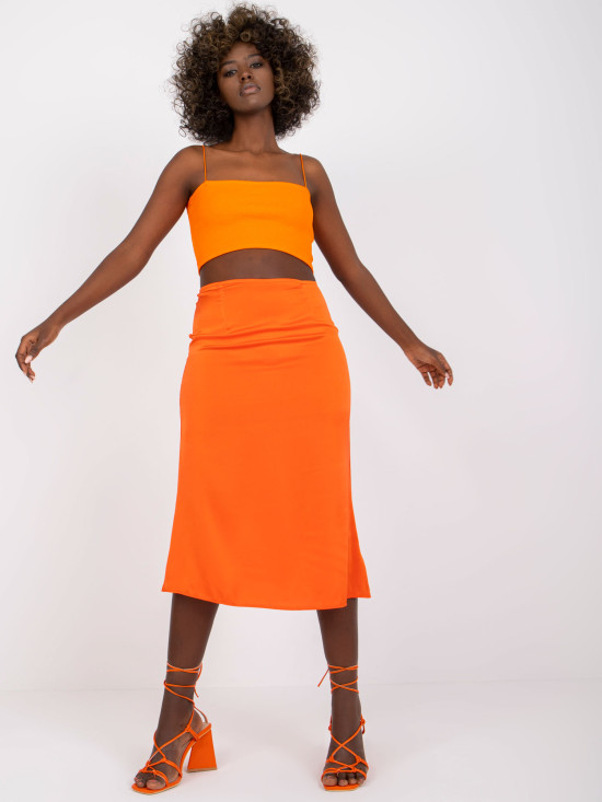 Eleganter Midi-Rock in Orange