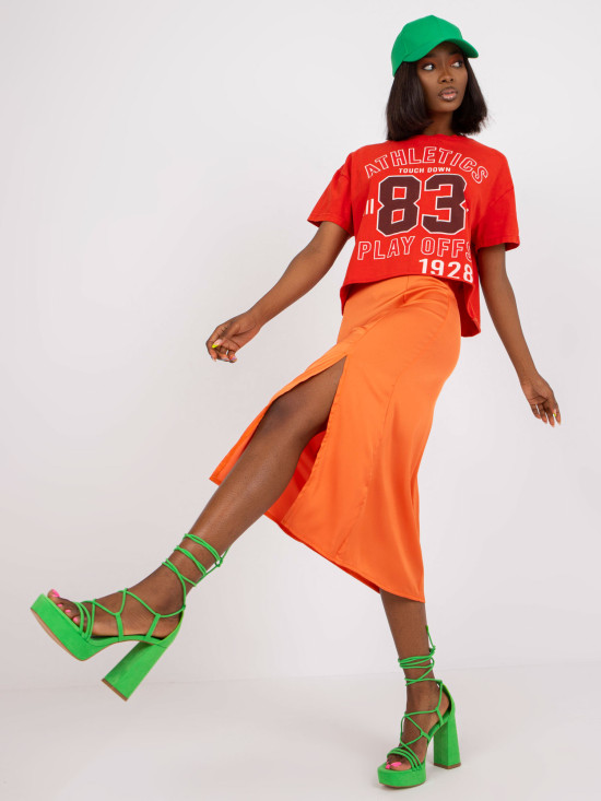 Eleganter Midi-Rock in Orange