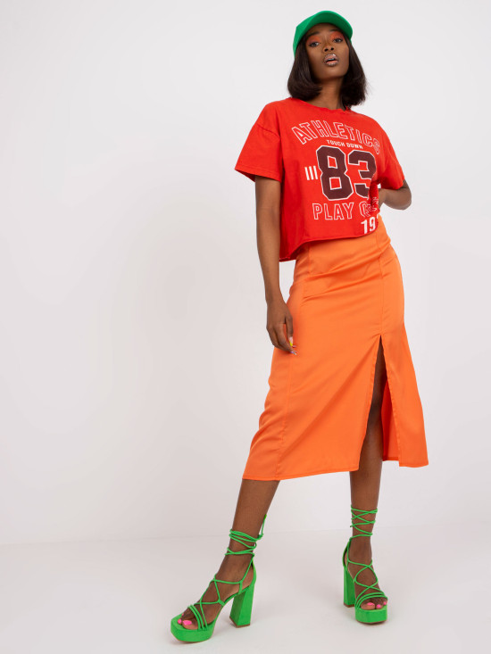 Eleganter Midi-Rock in Orange