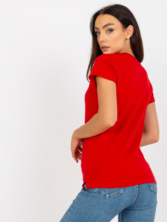 Rotes Damen T-Shirt mit kurzen Ärmeln