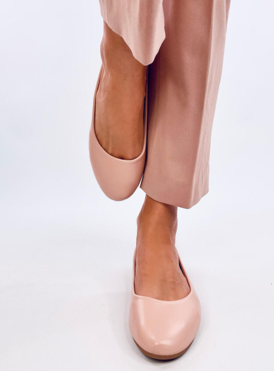 Ballerinas aus Leder Rosebeige