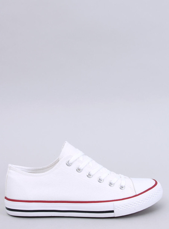 Klassische niedrige Canvas-Sneaker Weiß