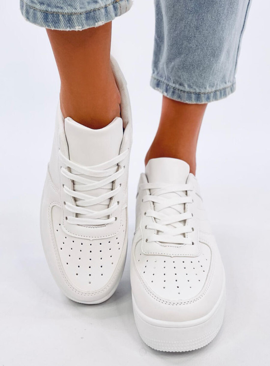 Weiße Damen-Sneaker mit hoher Sohle